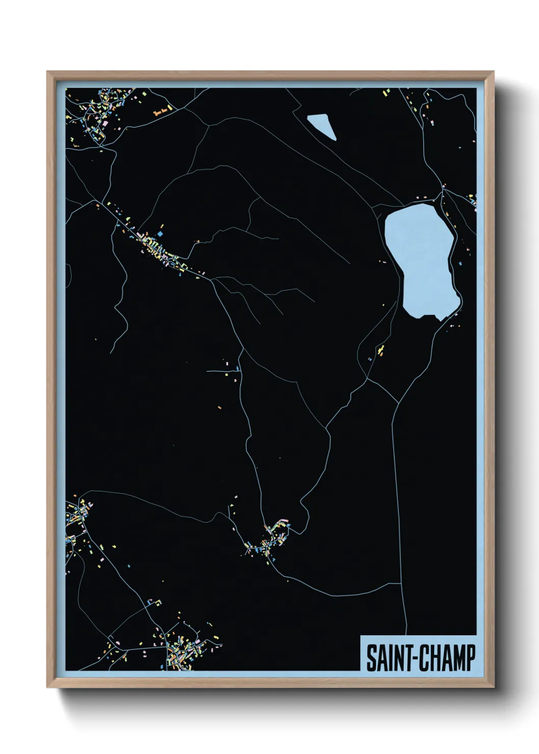 Une affiche de carte sur Saint-Champ