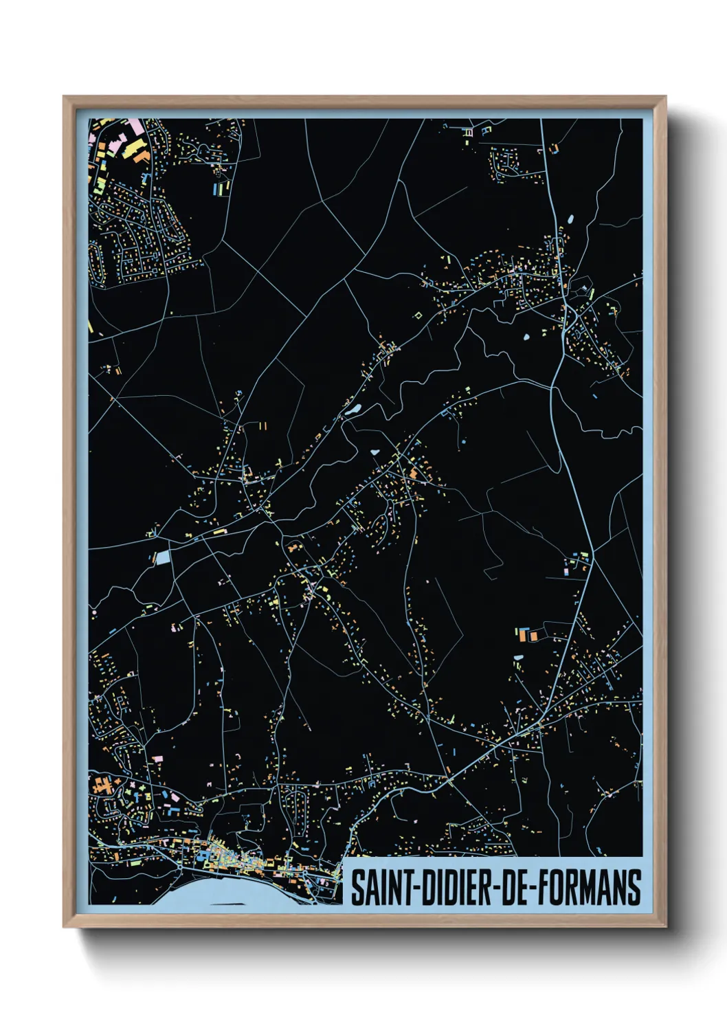 Une affiche de carte sur Saint-Didier-de-Formans