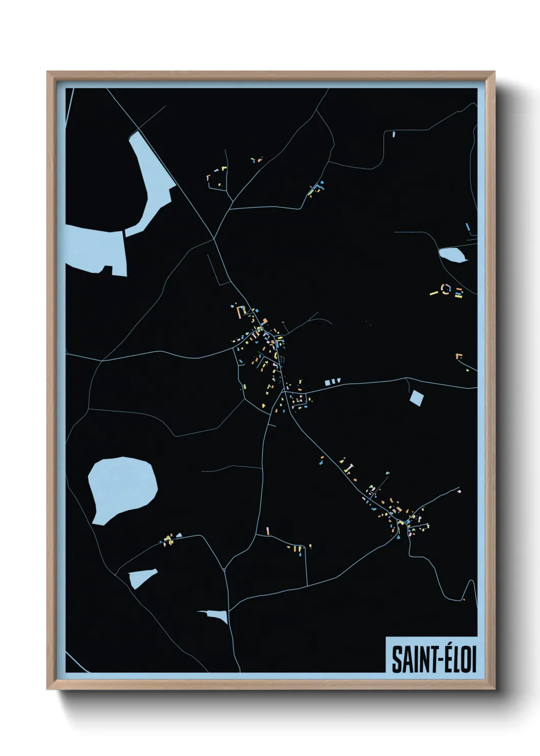 Une affiche de carte sur Saint-Éloi