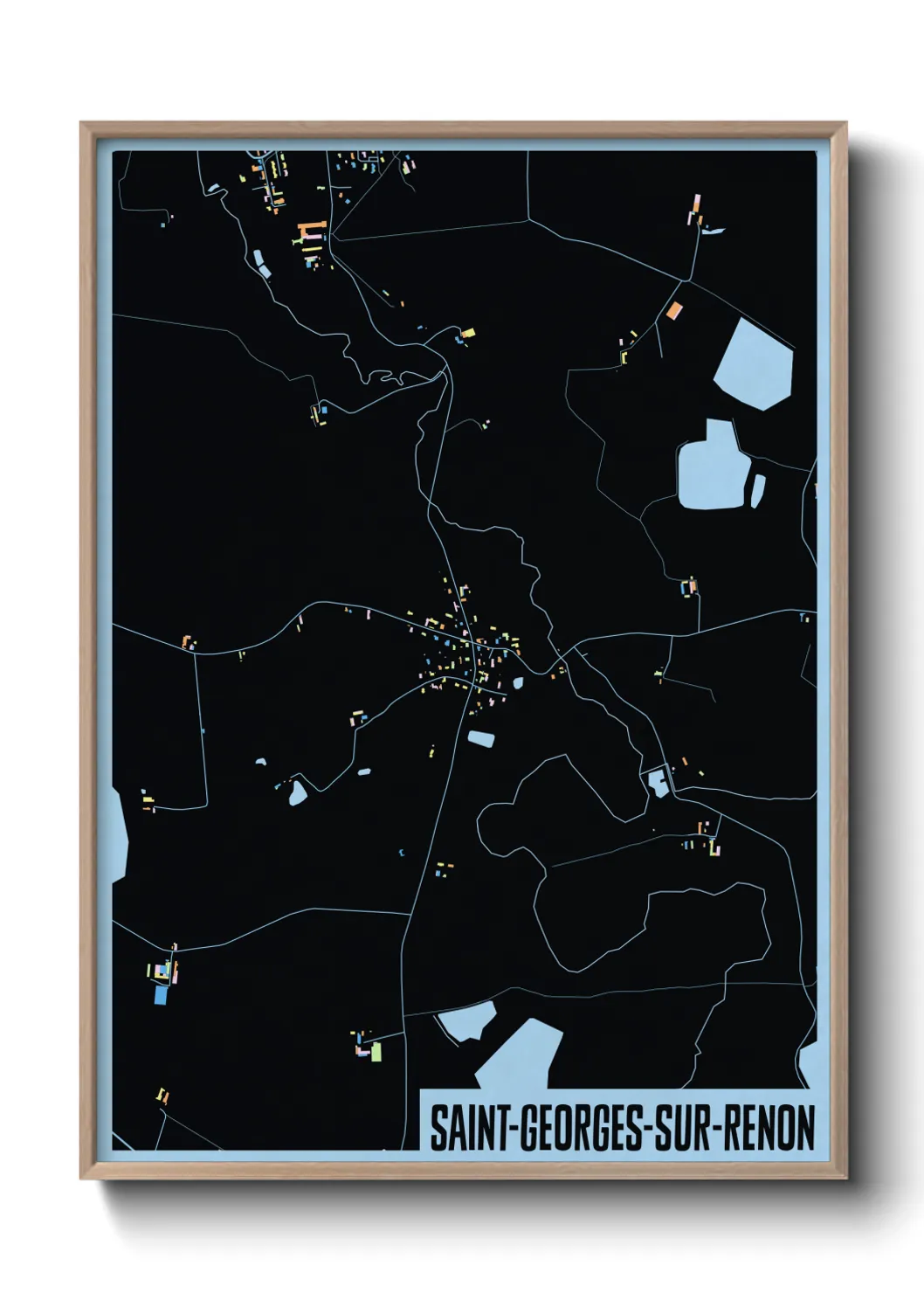 Une affiche de carte sur Saint-Georges-sur-Renon