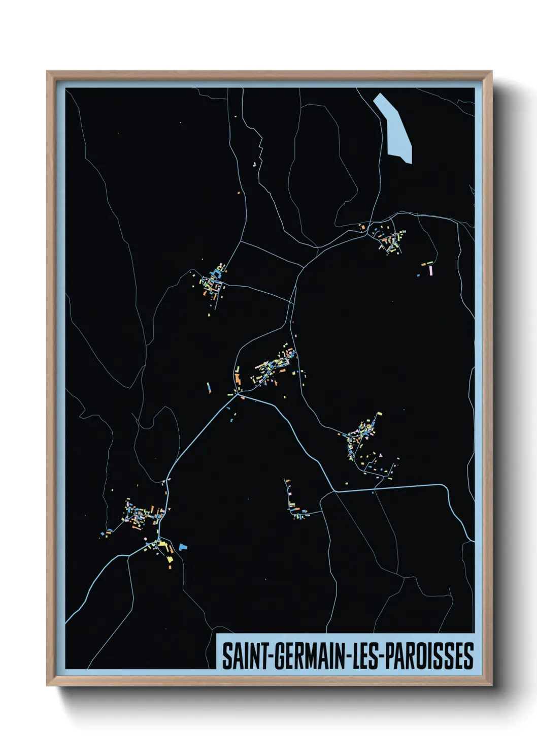 Une affiche de carte sur Saint-Germain-les-Paroisses