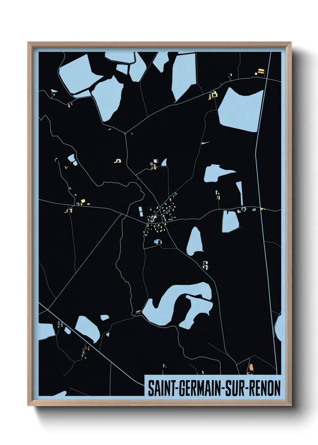 Une affiche de carte sur Saint-Germain-sur-Renon