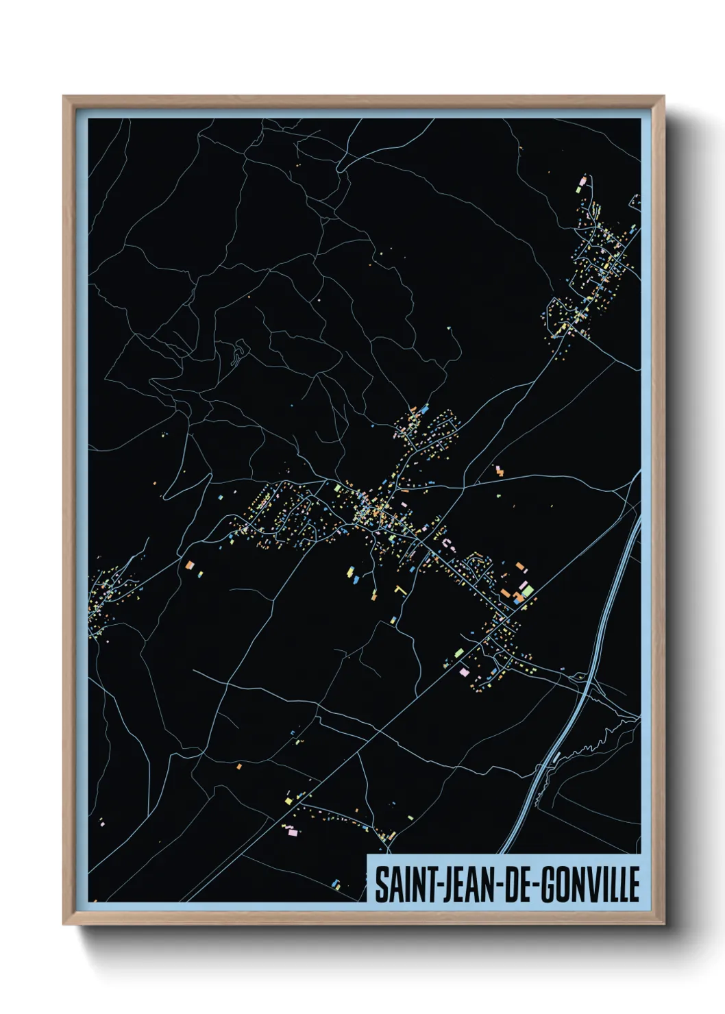 Une affiche de carte sur Saint-Jean-de-Gonville