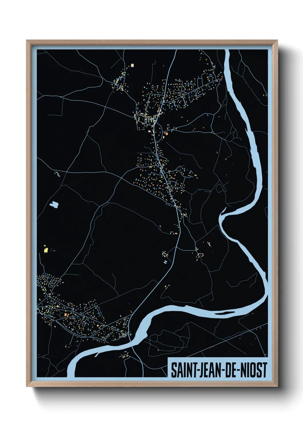 Une affiche de carte sur Saint-Jean-de-Niost