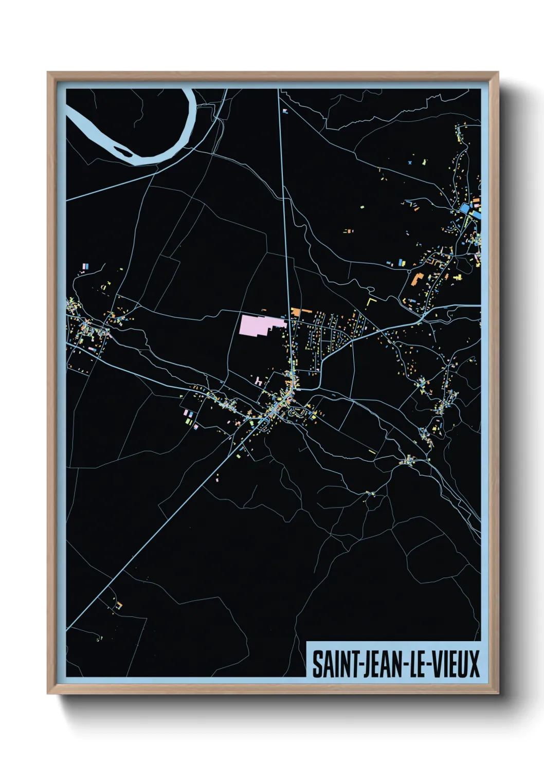 Une affiche de carte sur Saint-Jean-le-Vieux