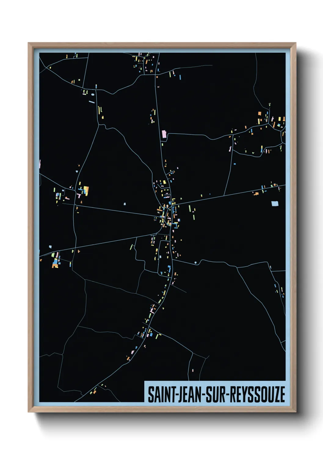 Une affiche de carte sur Saint-Jean-sur-Reyssouze