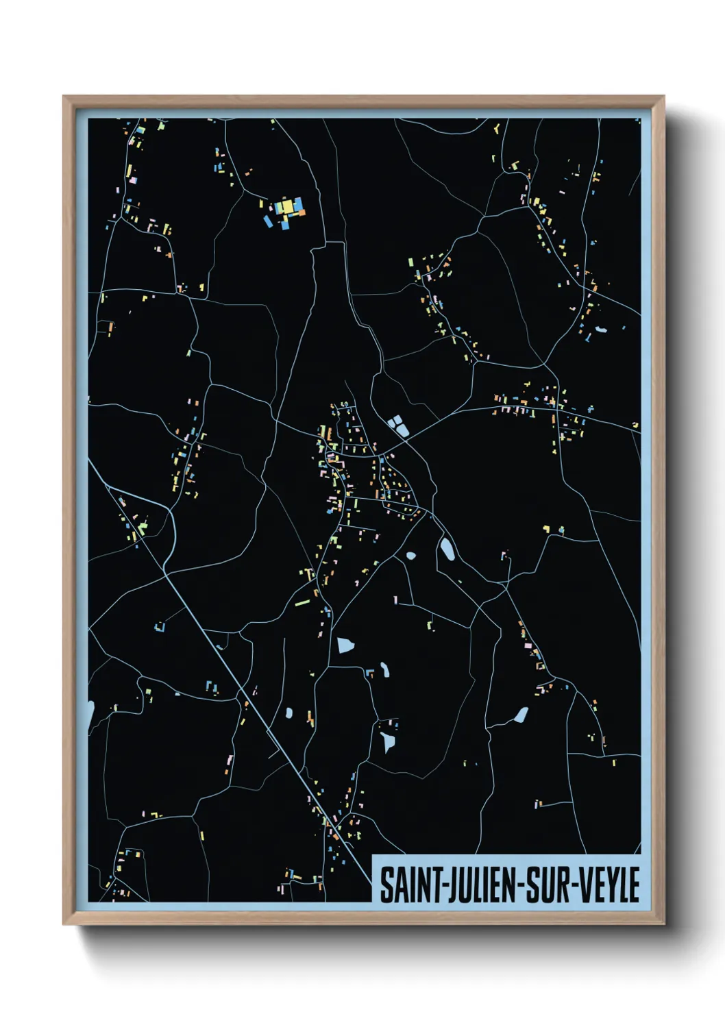 Une affiche de carte sur Saint-Julien-sur-Veyle