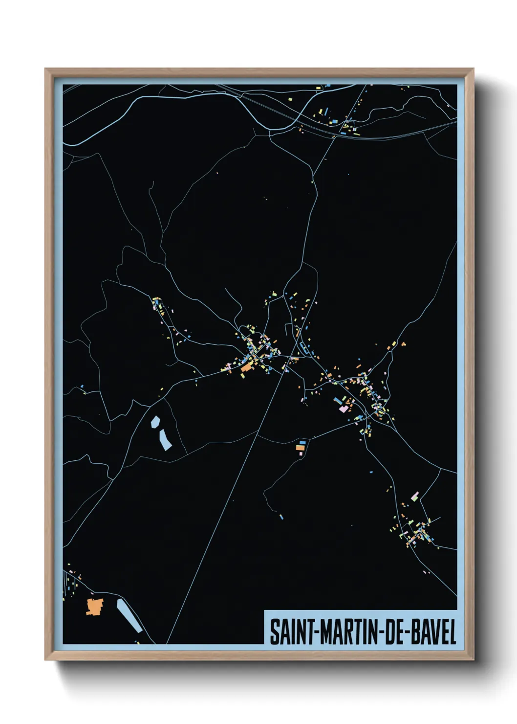 Une affiche de carte sur Saint-Martin-de-Bavel