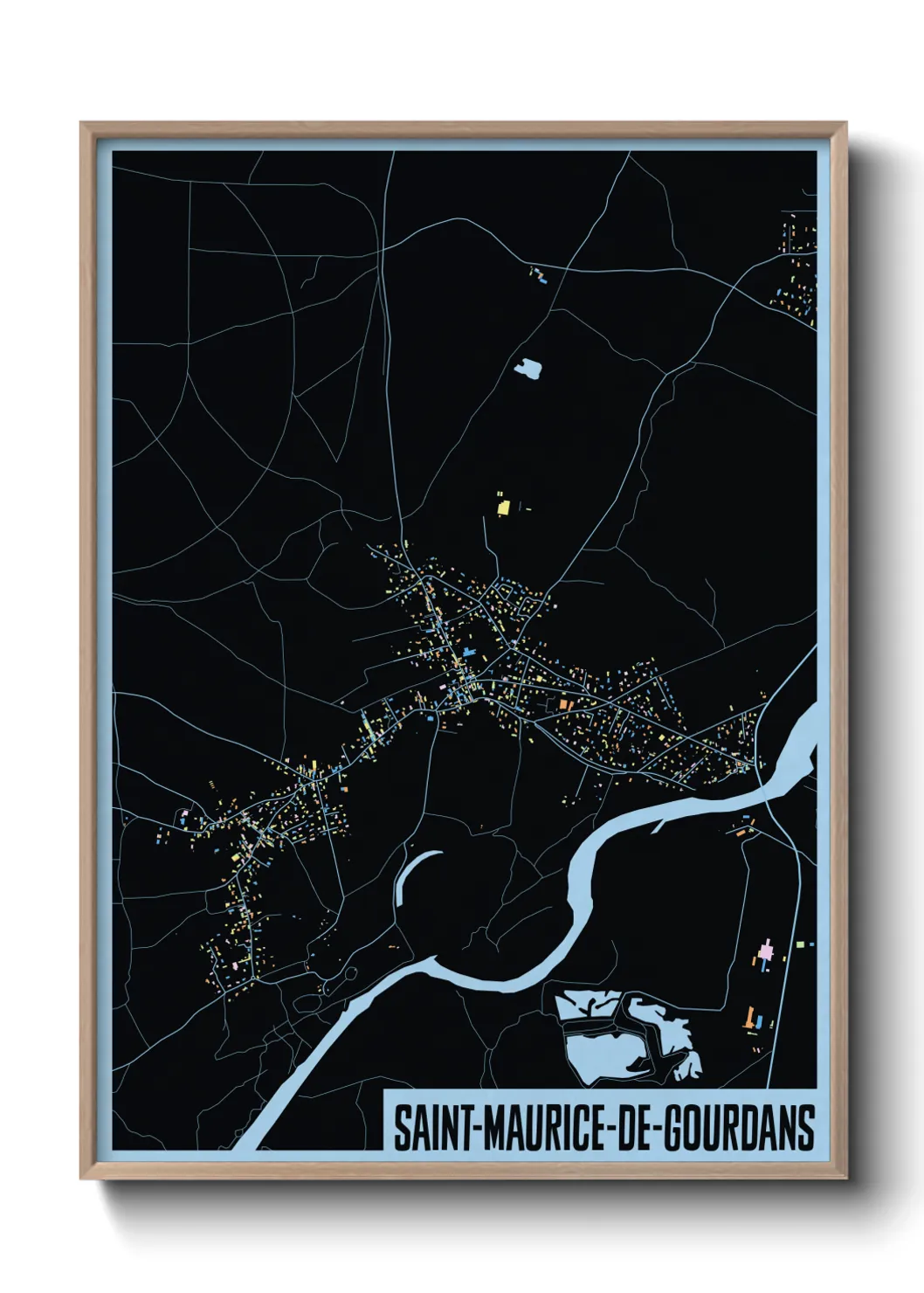 Une affiche de carte sur Saint-Maurice-de-Gourdans