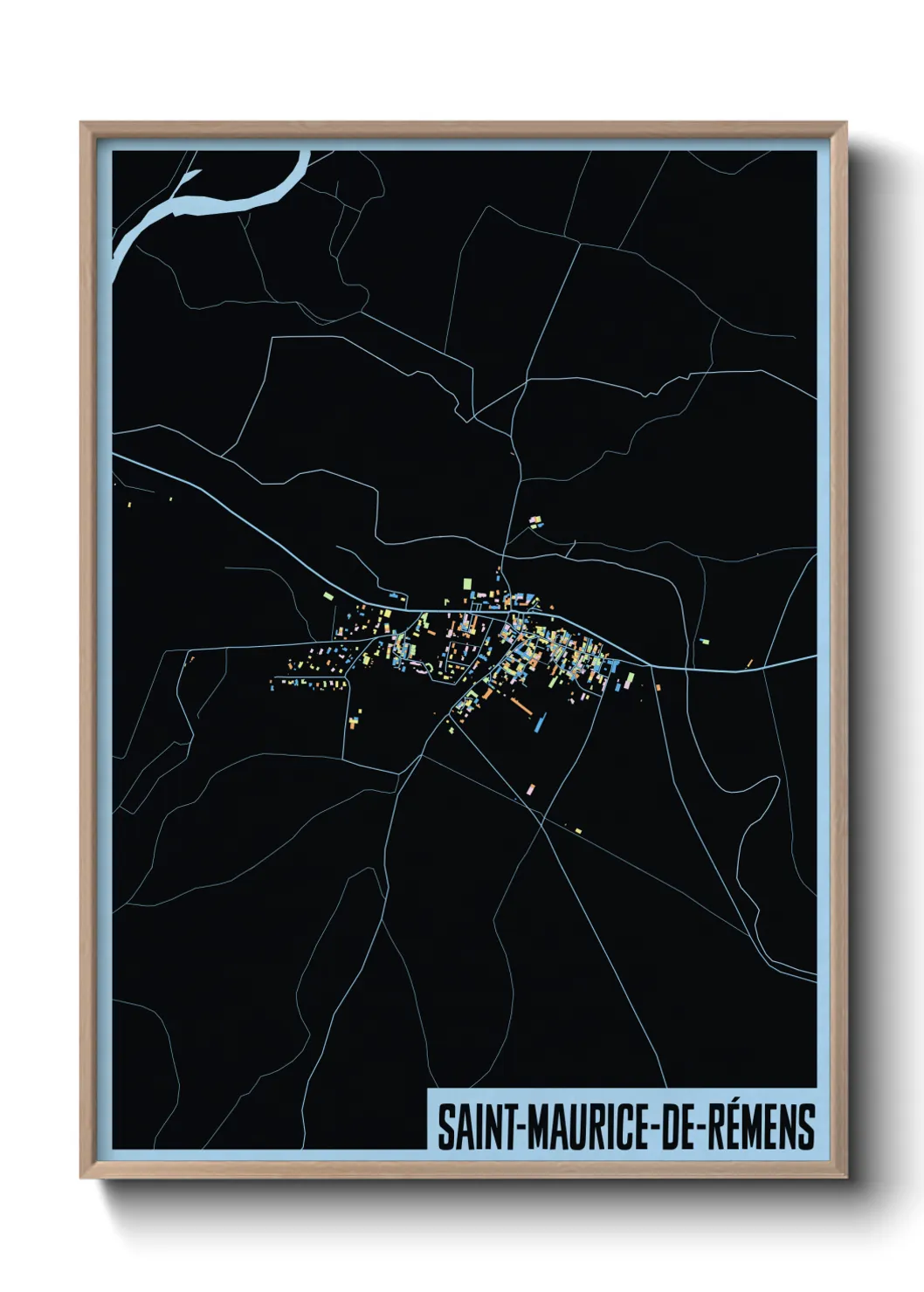 Une affiche de carte sur Saint-Maurice-de-Rémens