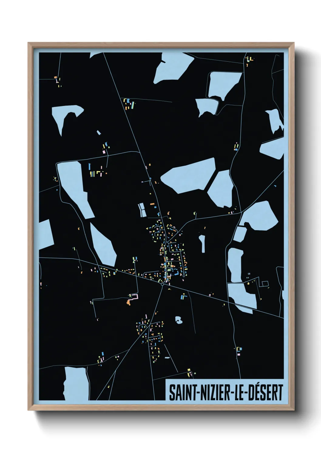 Une affiche de carte sur Saint-Nizier-le-Désert