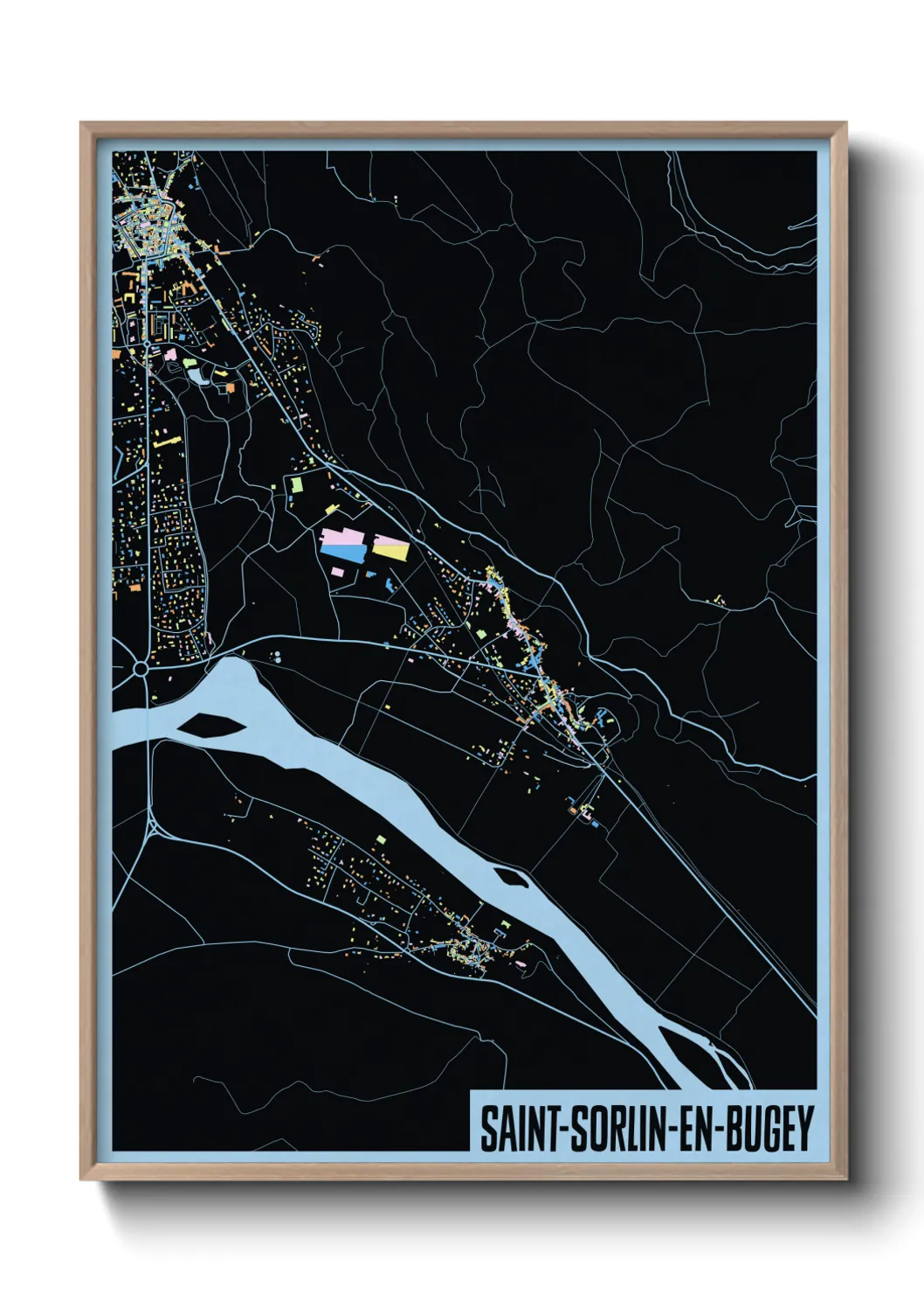 Une affiche de carte sur Saint-Sorlin-en-Bugey