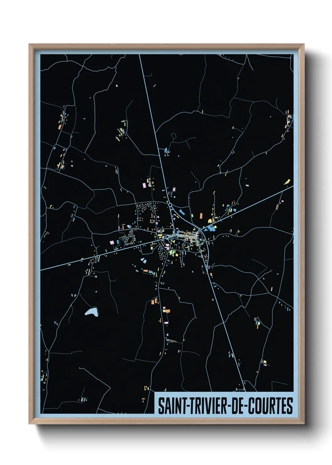 Une affiche de carte sur Saint-Trivier-de-Courtes