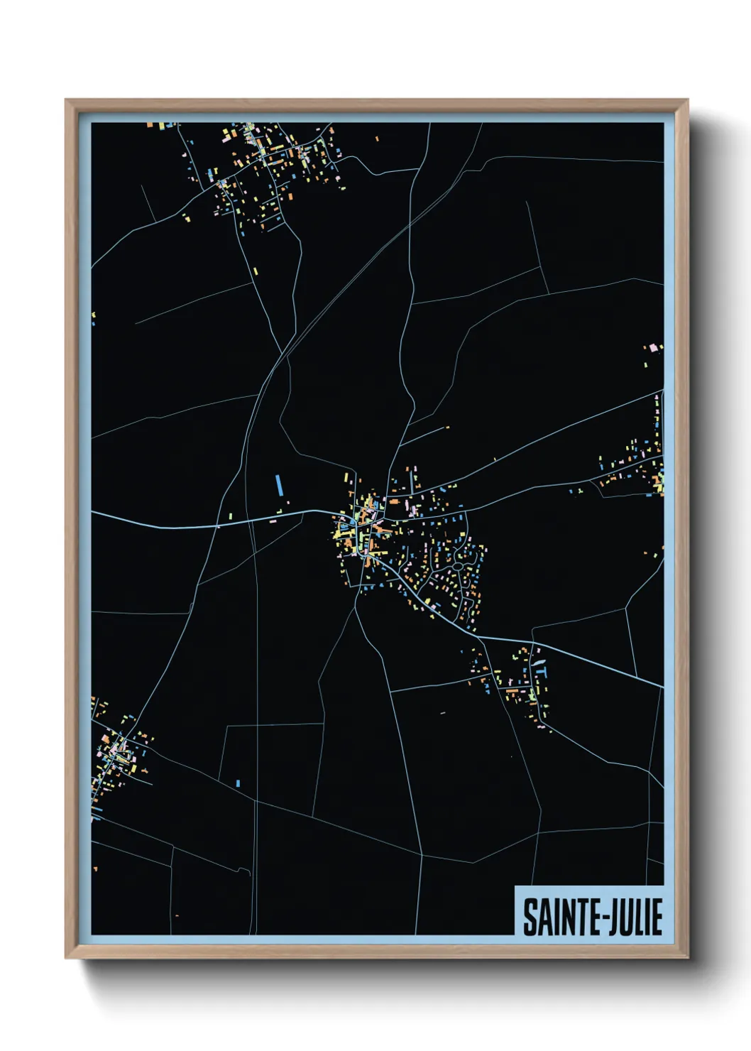 Une affiche de carte sur Sainte-Julie