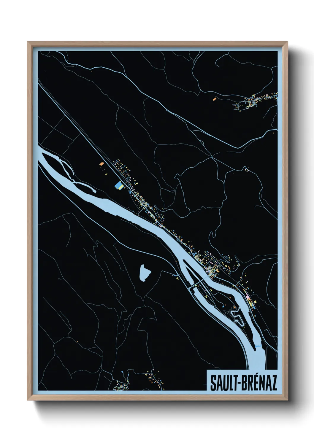 Une affiche de carte sur Sault-Brénaz