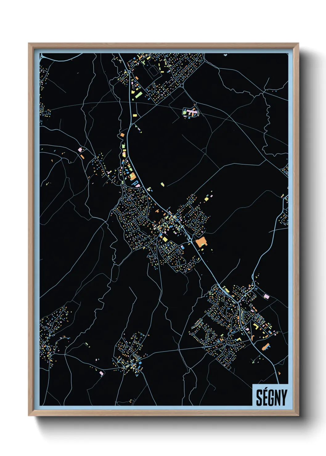 Une affiche de carte sur Ségny