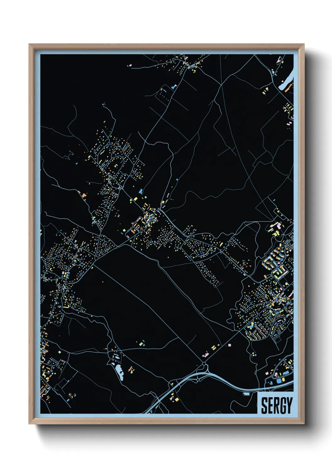 Une affiche de carte sur Sergy