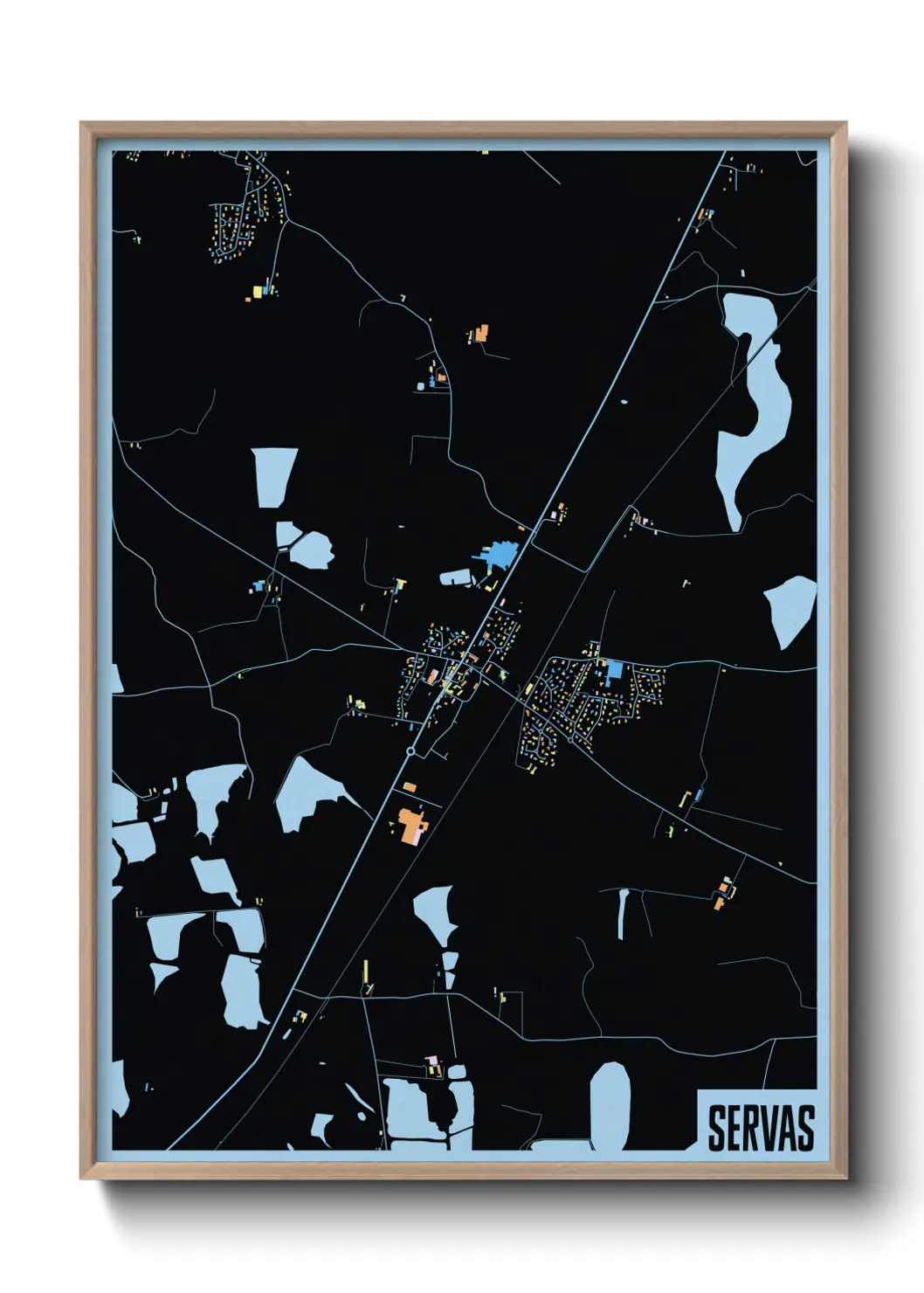 Une affiche de carte sur Servas