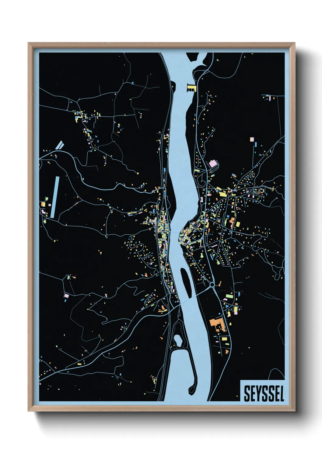 Une affiche de carte sur Seyssel