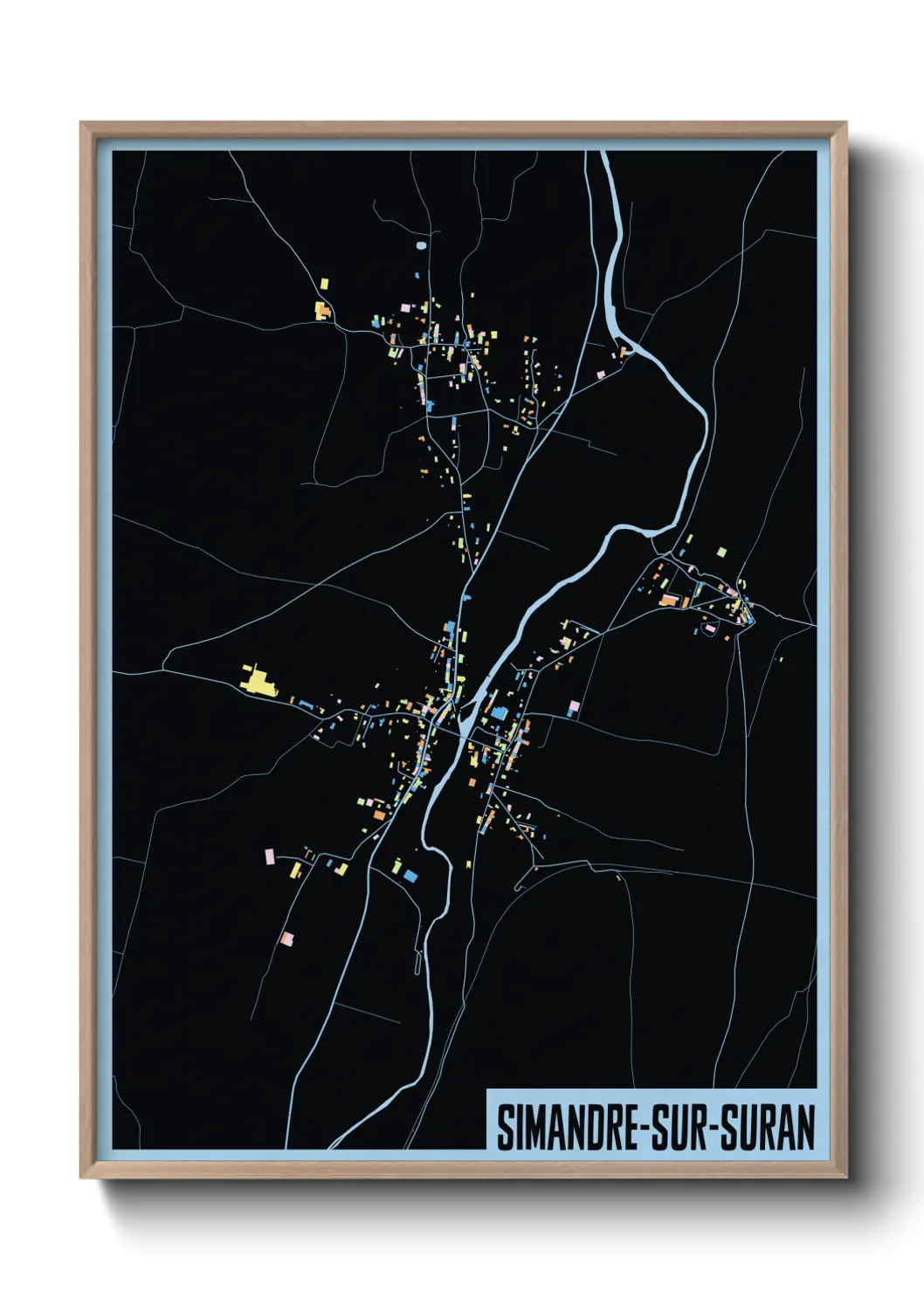 Une affiche de carte sur Simandre-sur-Suran