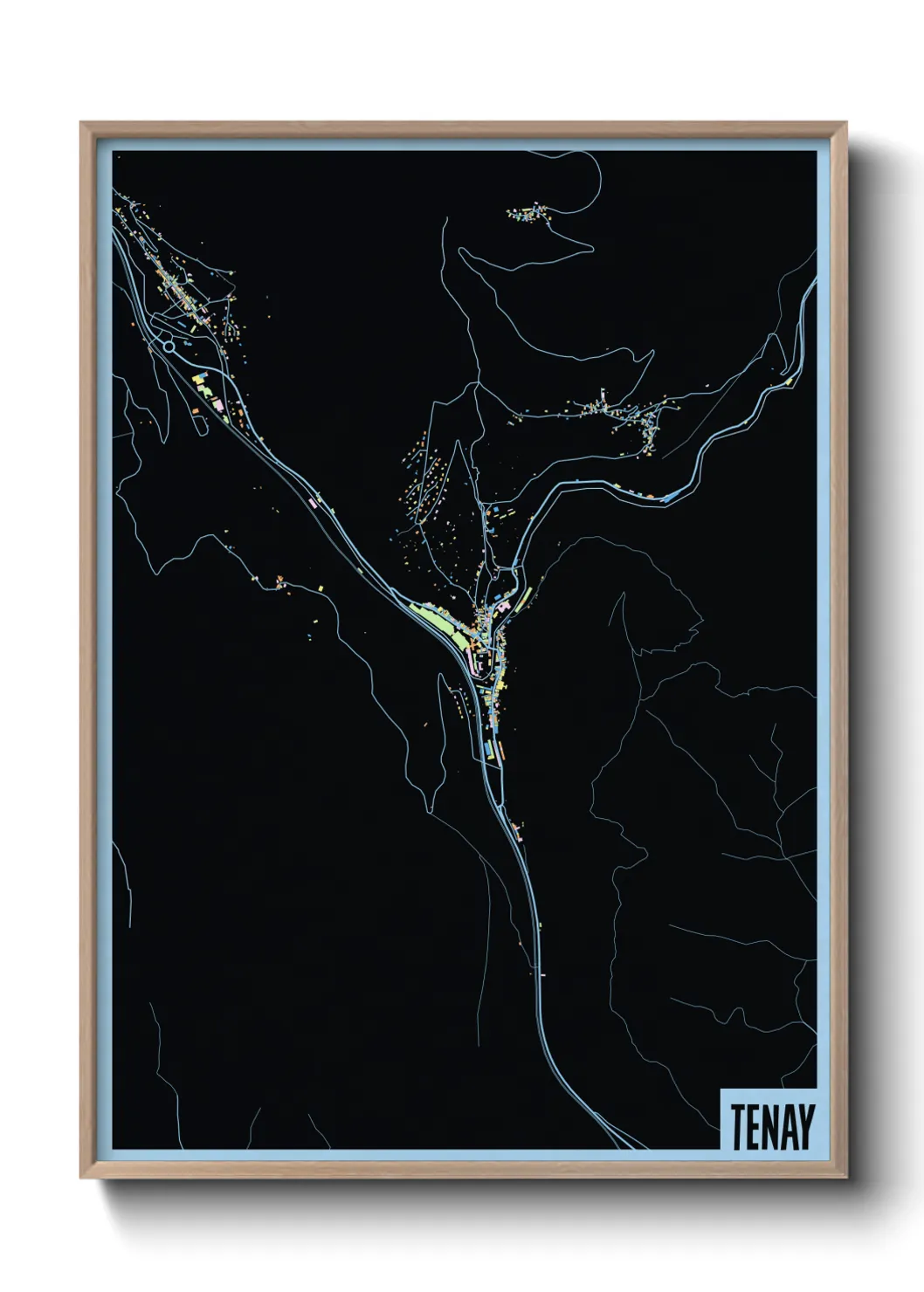 Une affiche de carte sur Tenay