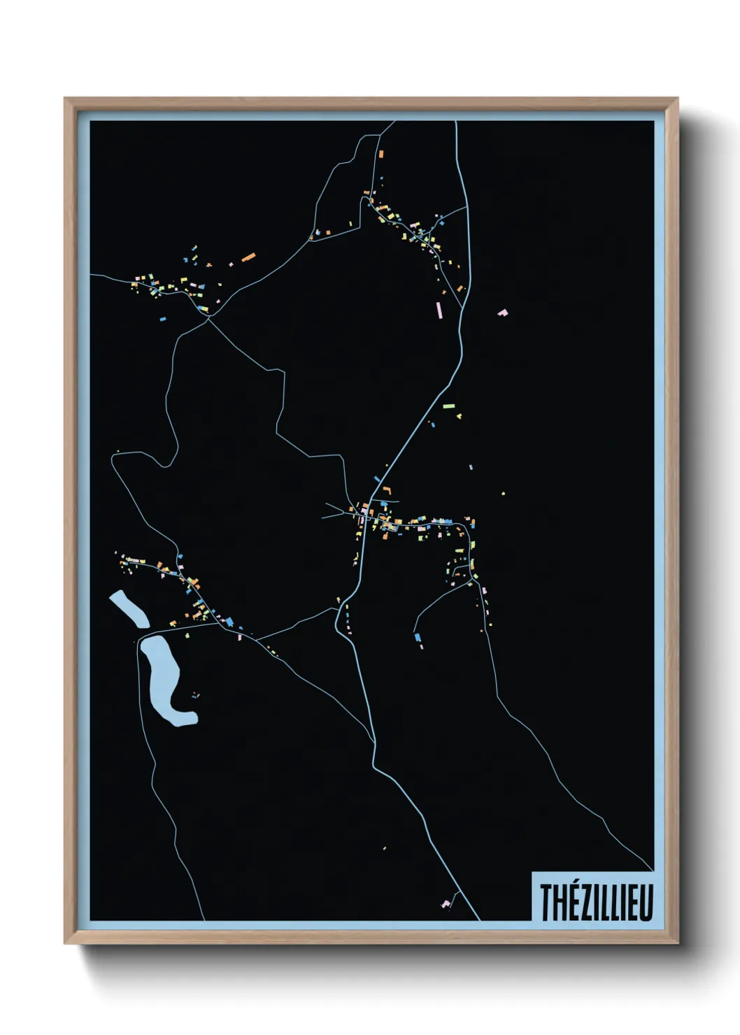 Une affiche de carte sur Thézillieu