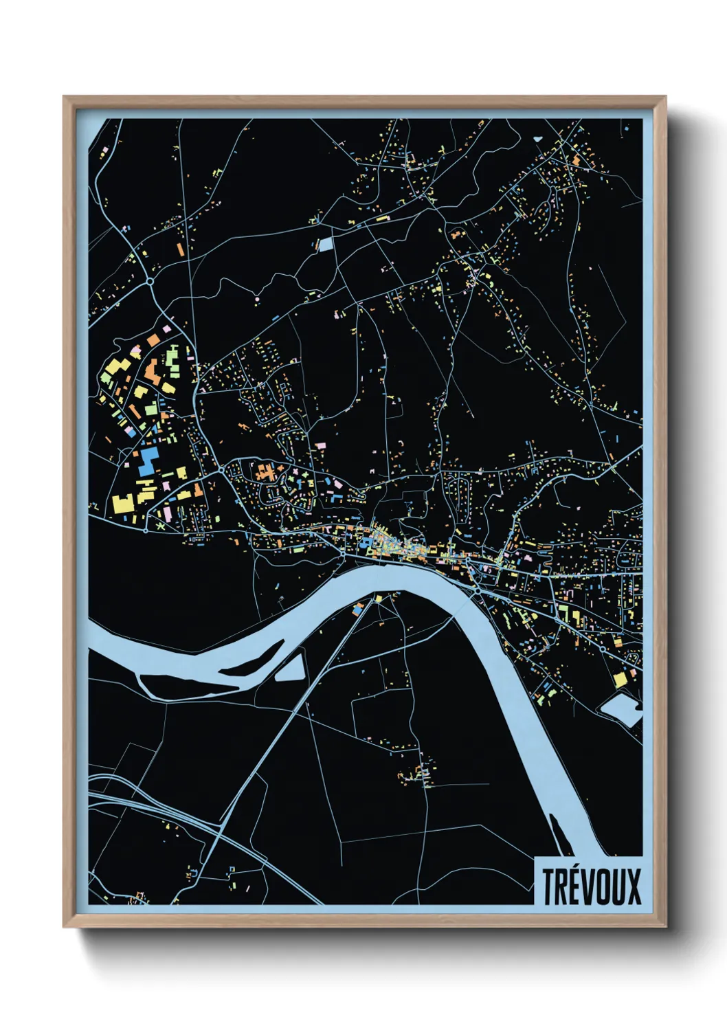 Une affiche de carte sur Trévoux