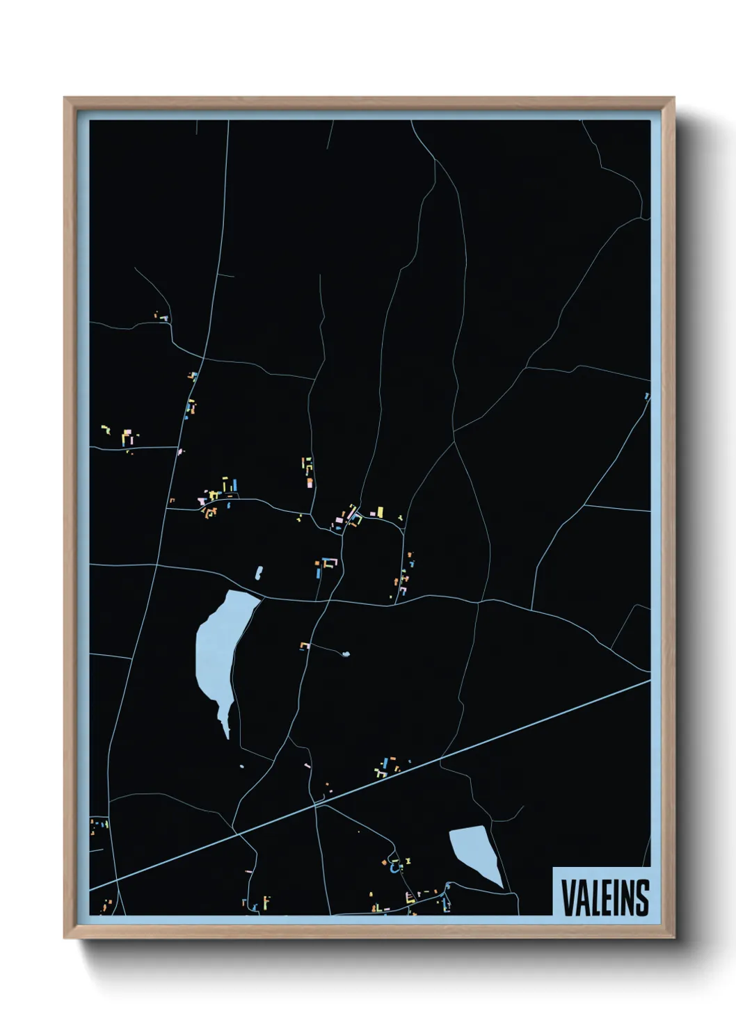 Une affiche de carte sur Valeins