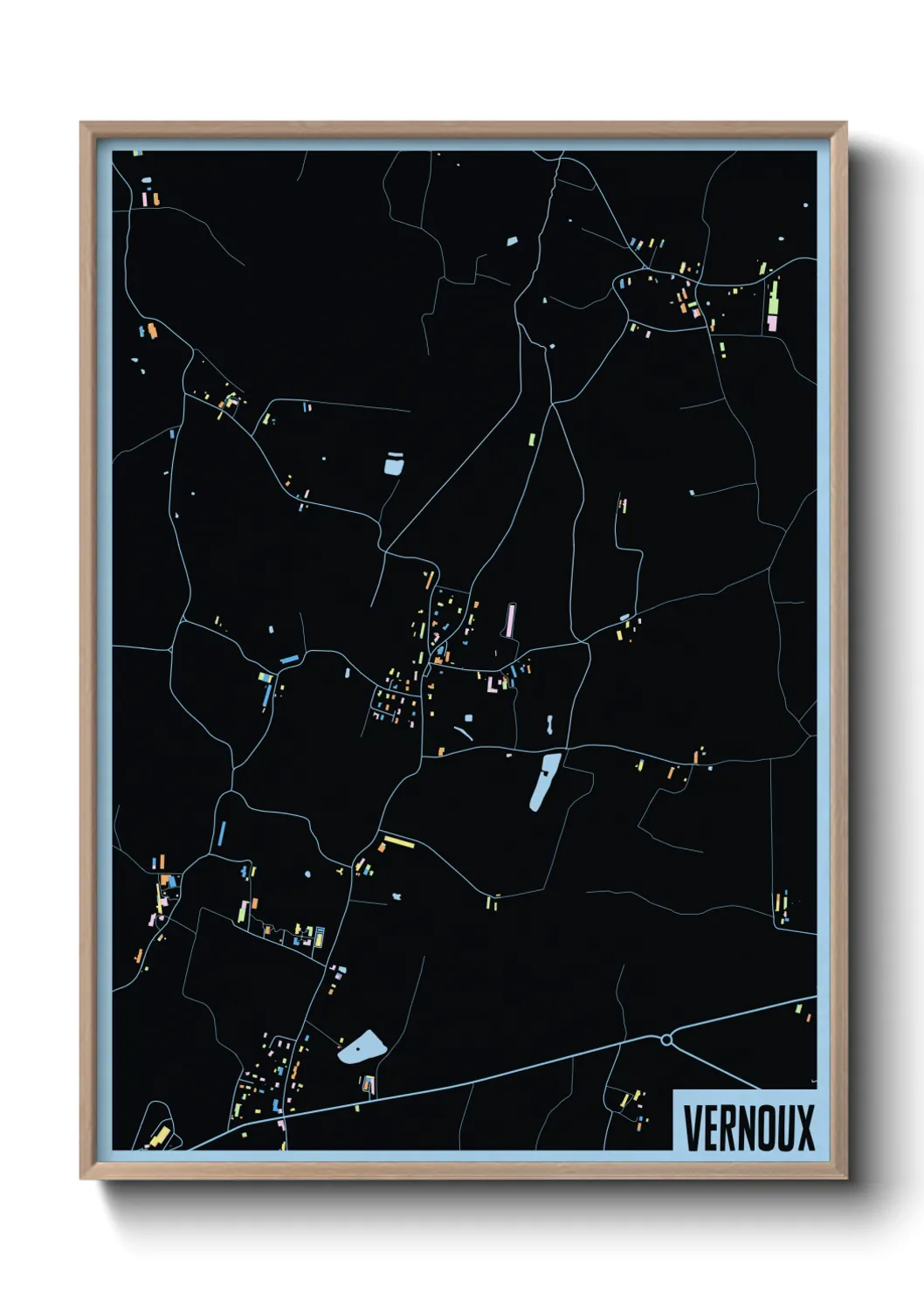 Une affiche de carte sur Vernoux