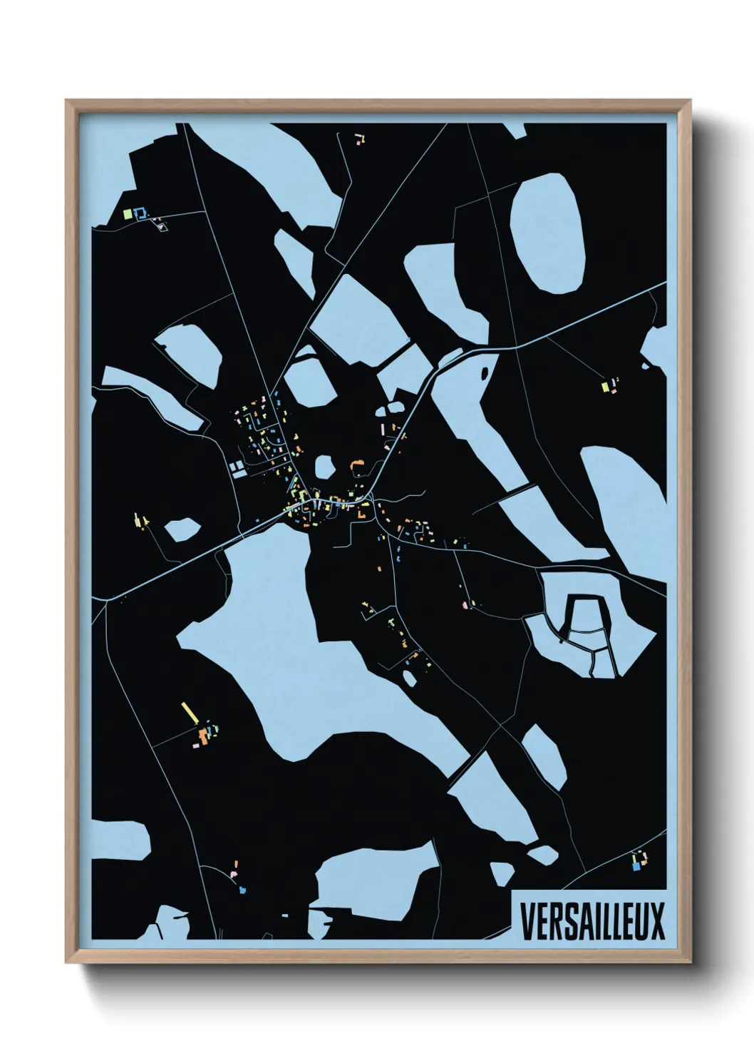 Une affiche de carte sur Versailleux