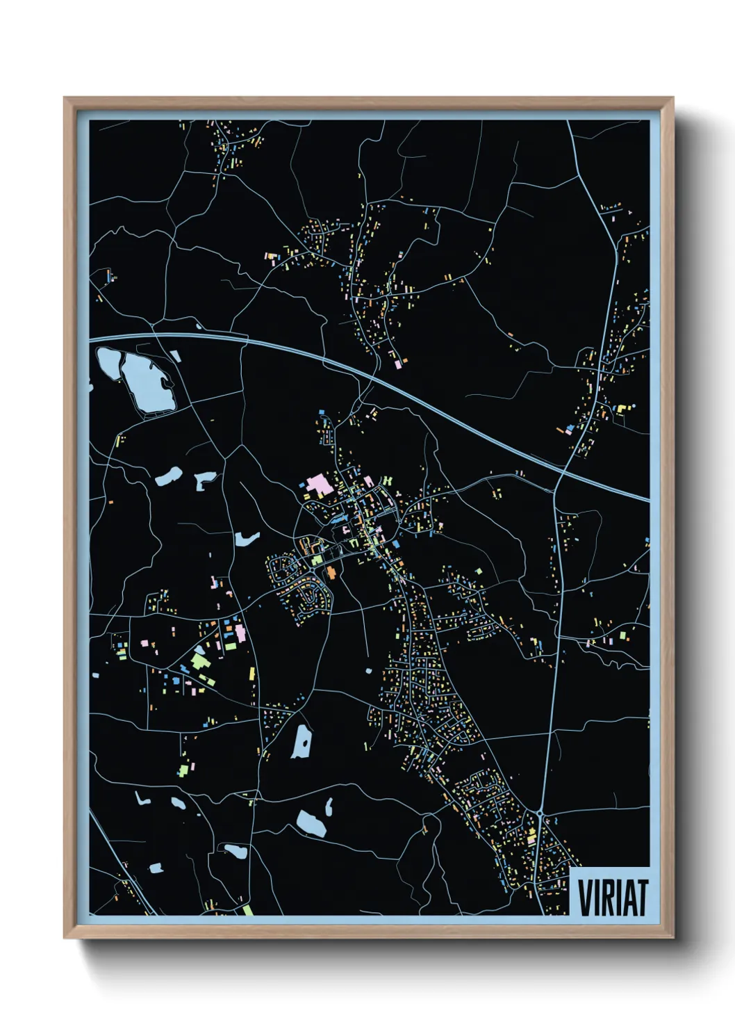 Une affiche de carte sur Viriat