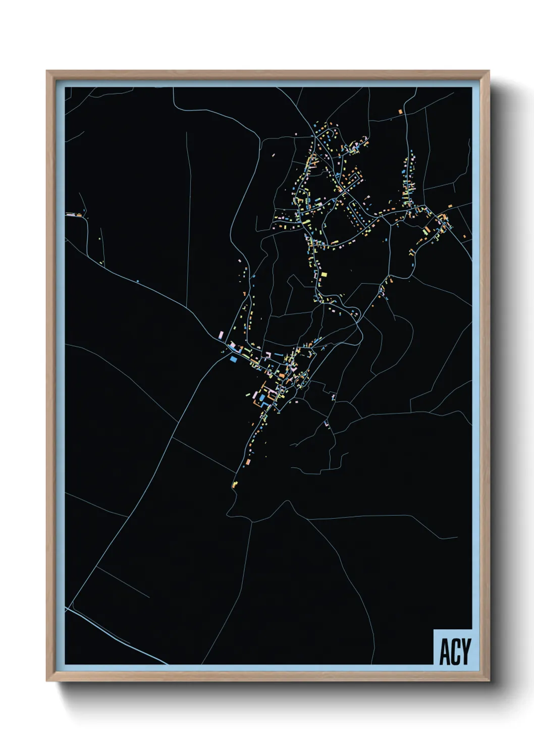 Une affiche de carte sur Acy