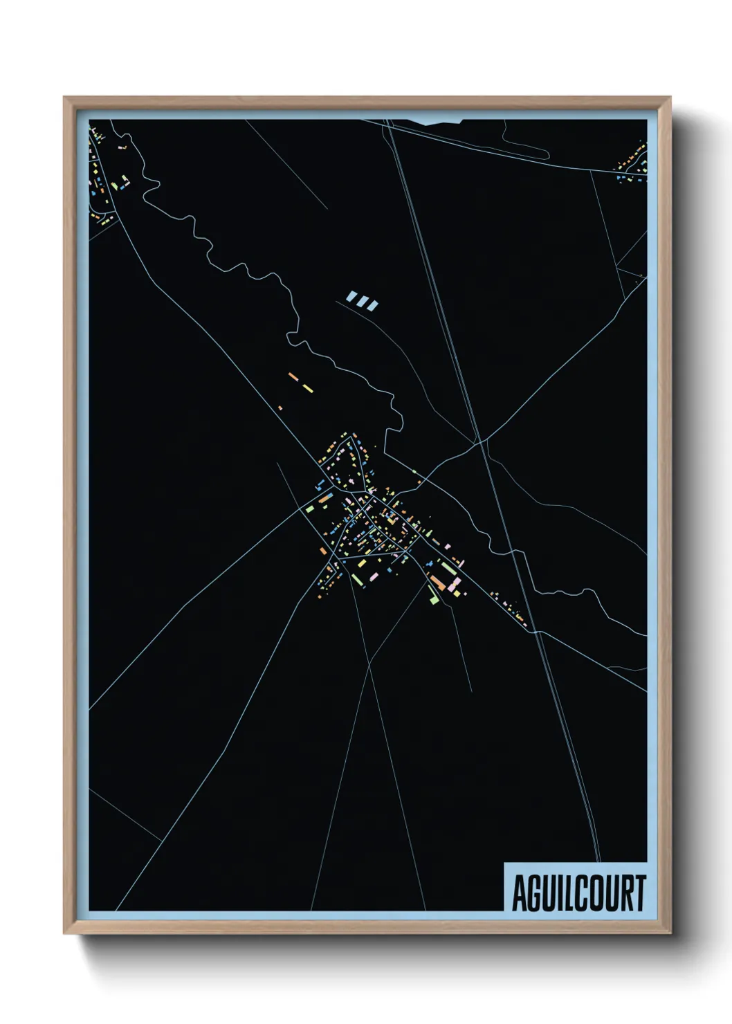 Une affiche de carte sur Aguilcourt