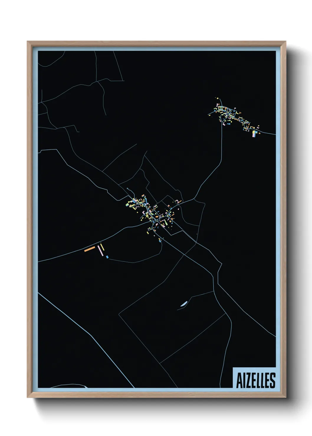 Une affiche de carte sur Aizelles