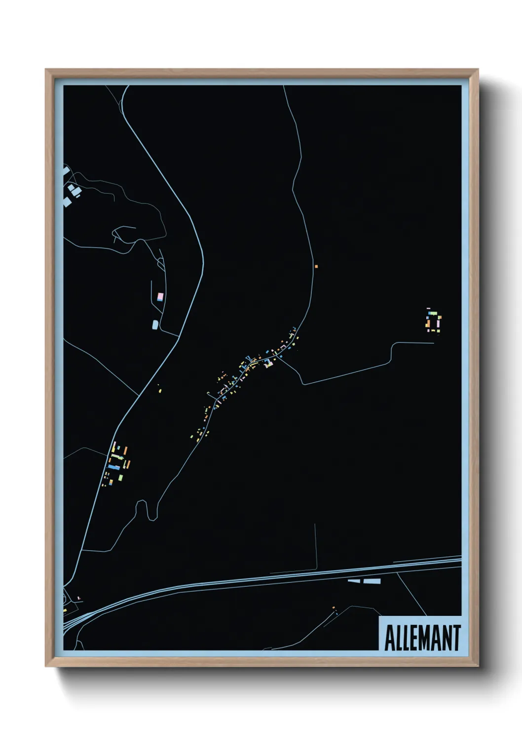 Une affiche de carte sur Allemant