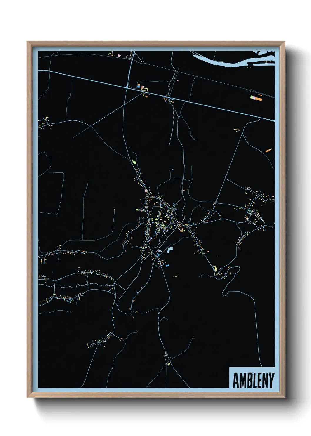 Une affiche de carte sur Ambleny