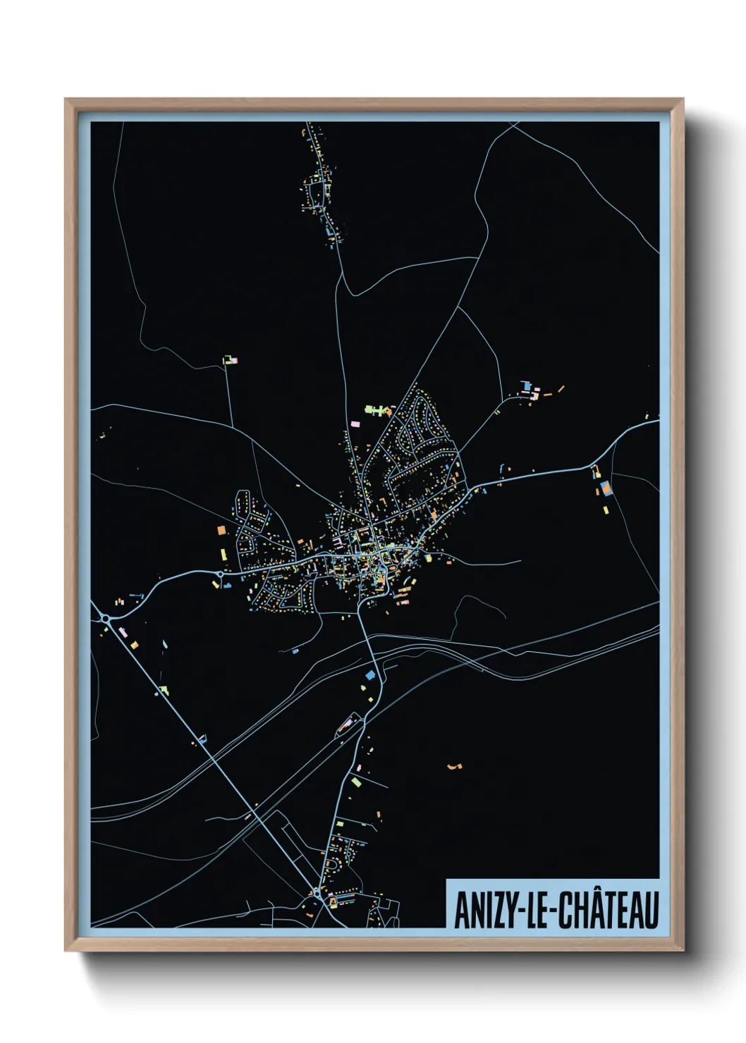 Une affiche de carte sur Anizy-le-Château