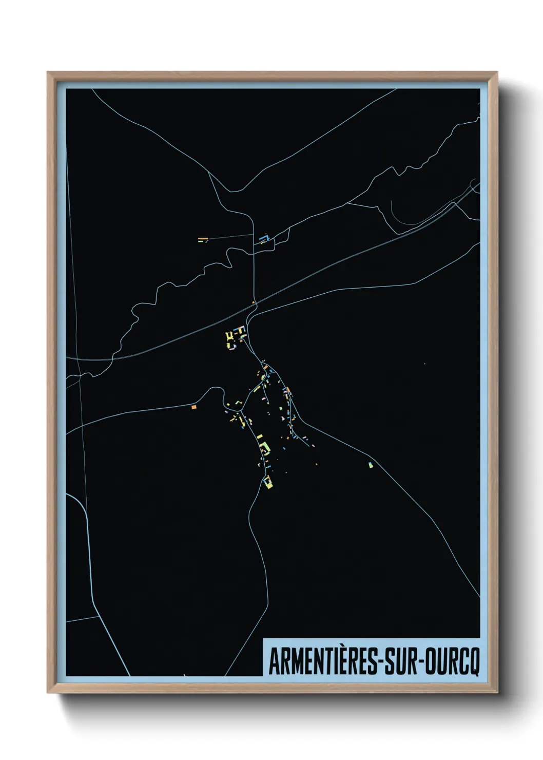 Une affiche de carte sur Armentières-sur-Ourcq