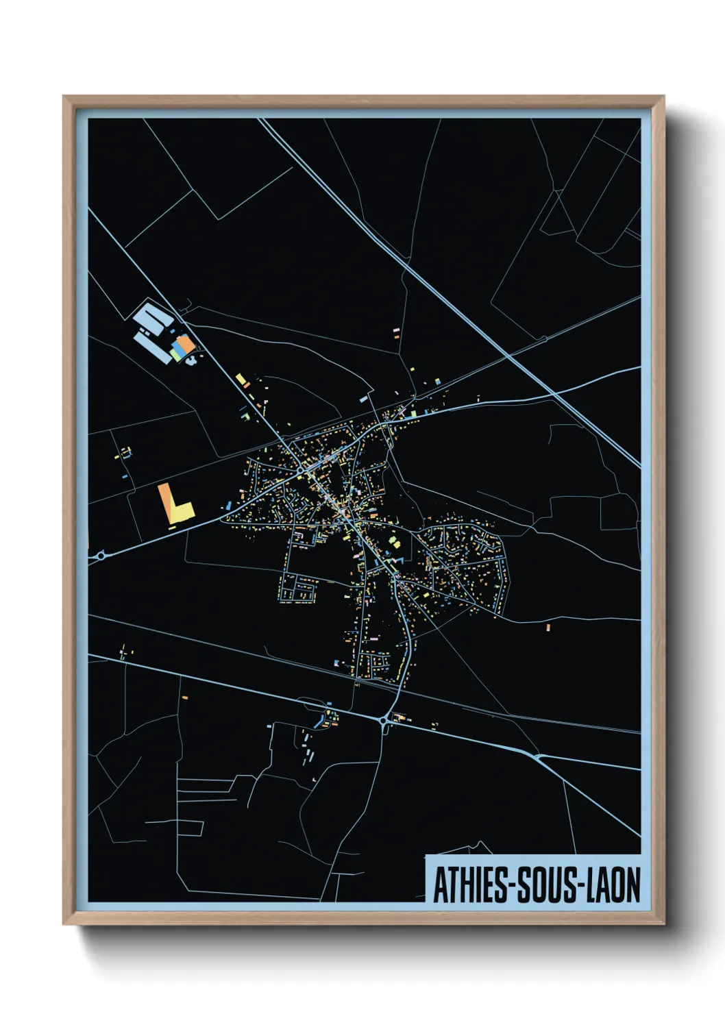 Une affiche de carte sur Athies-sous-Laon