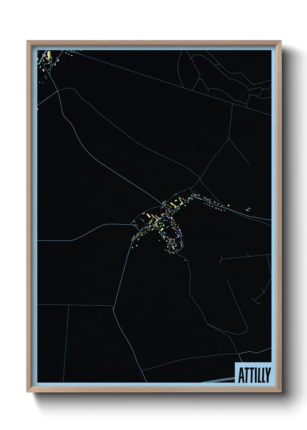 Une affiche de carte sur Attilly