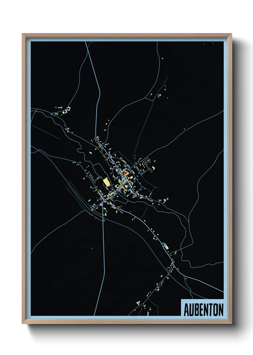 Une affiche de carte sur Aubenton