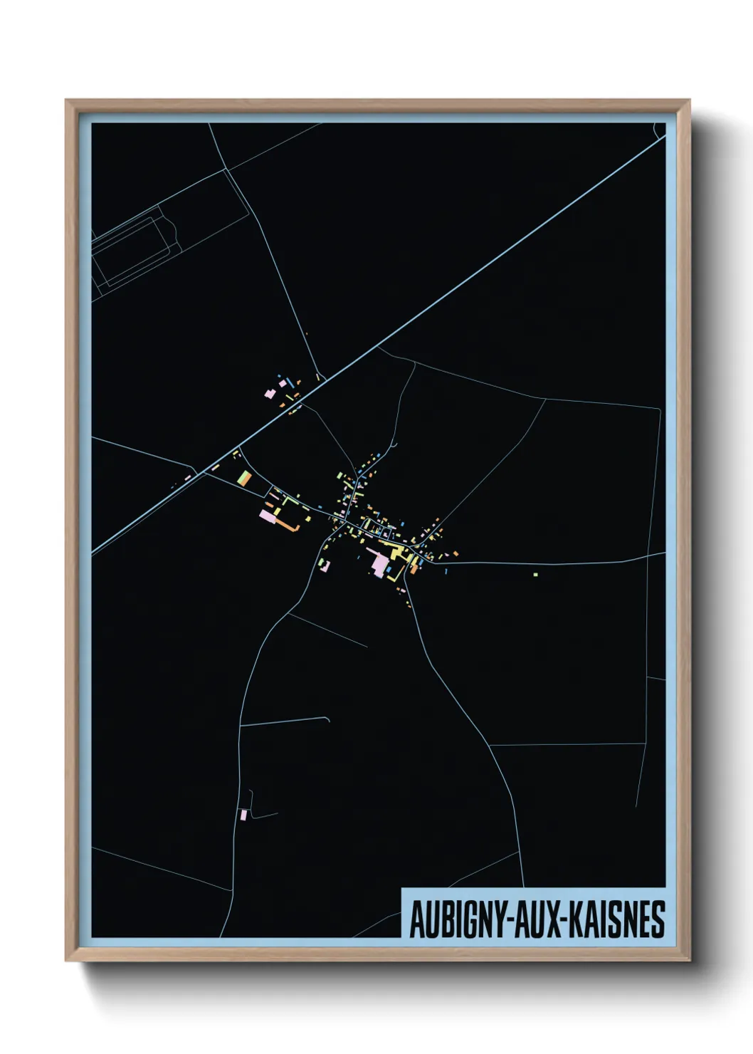 Une affiche de carte sur Aubigny-aux-Kaisnes