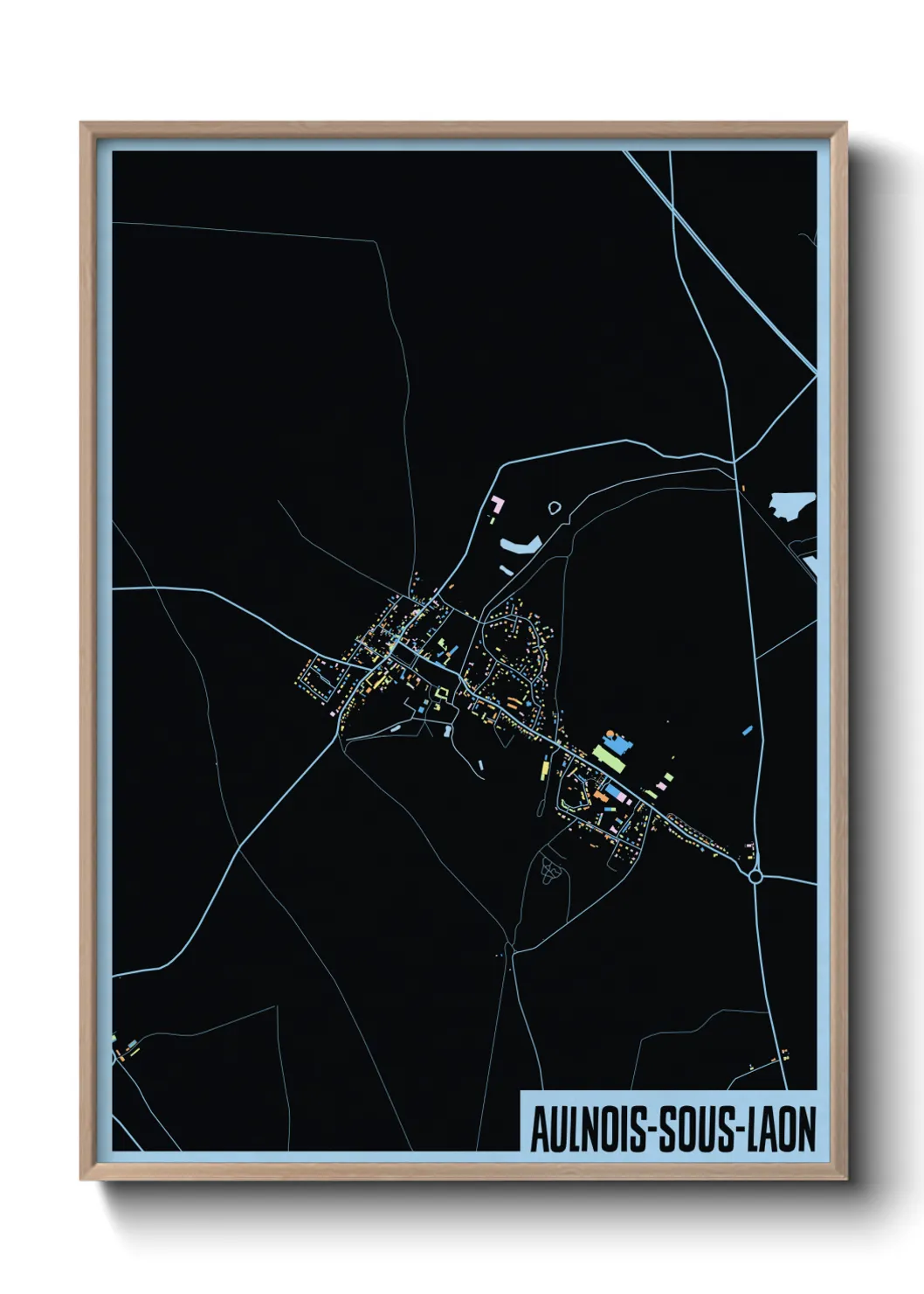 Une affiche de carte sur Aulnois-sous-Laon