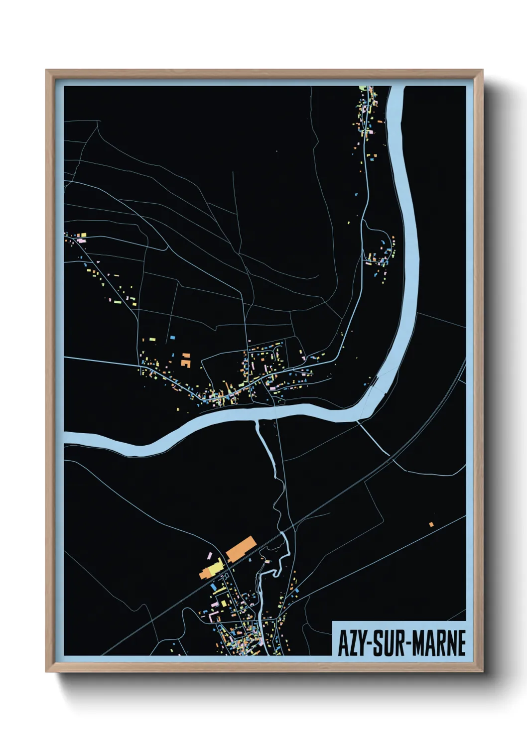 Une affiche de carte sur Azy-sur-Marne
