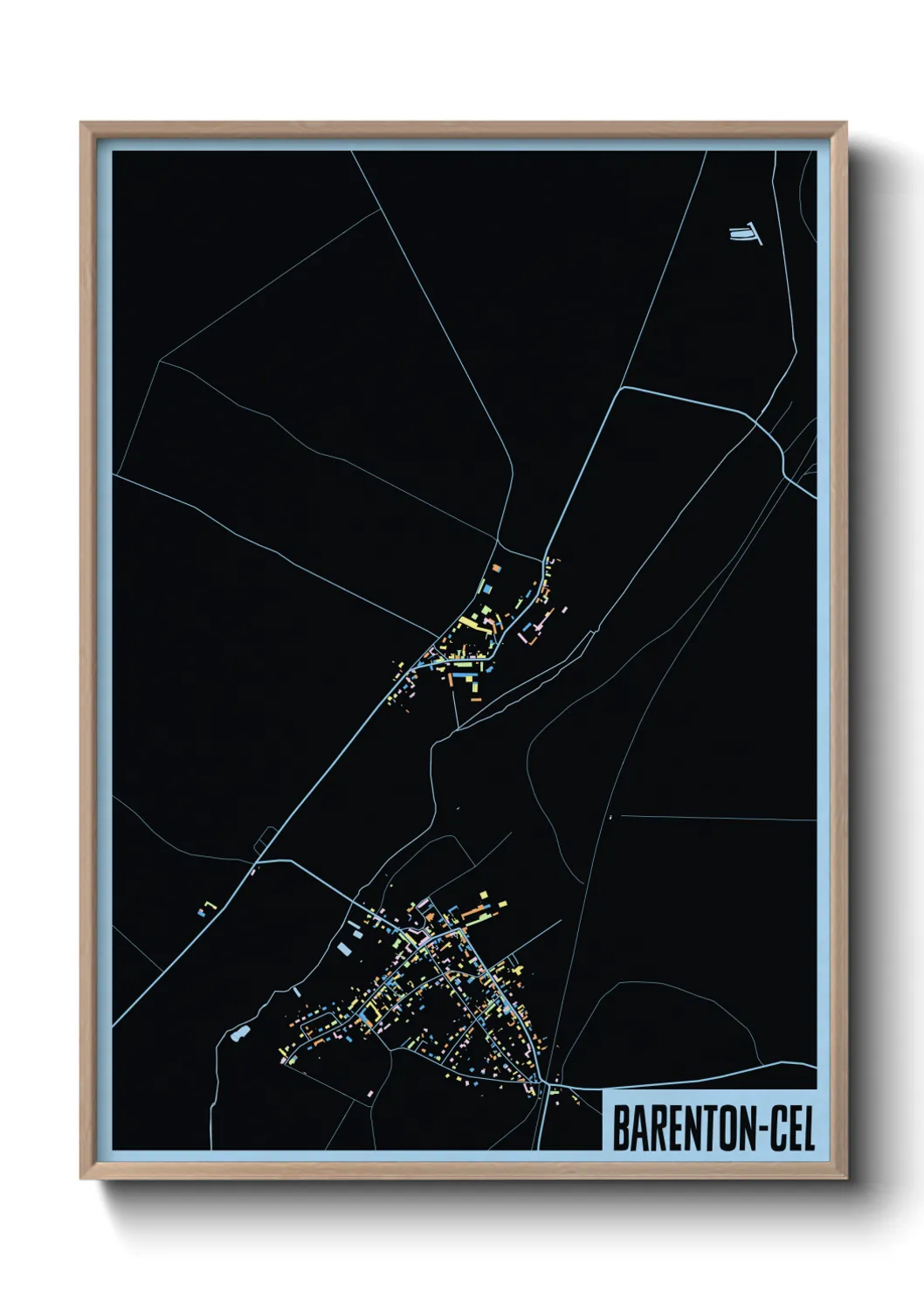 Une affiche de carte sur Barenton-Cel