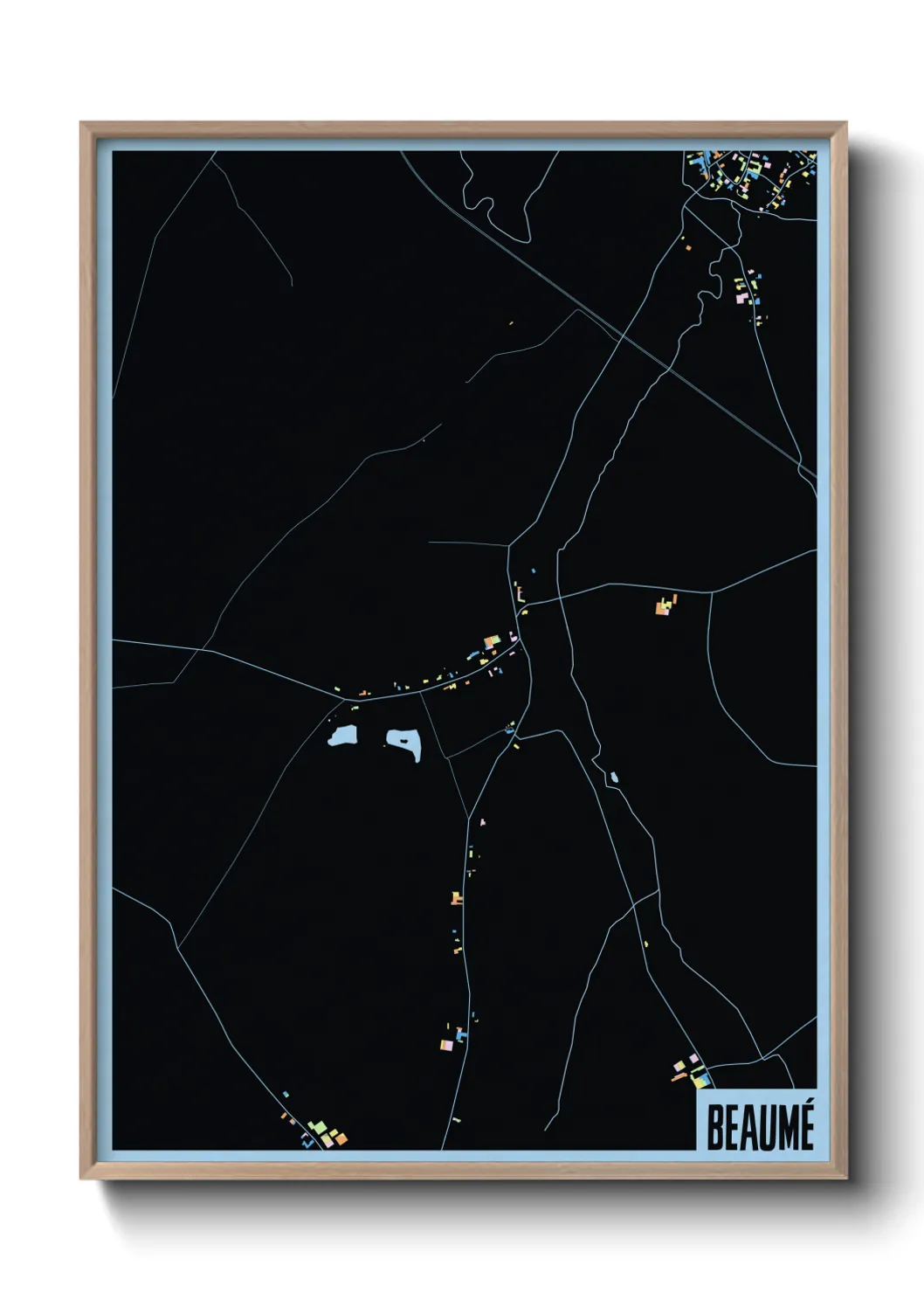 Une affiche de carte sur Beaumé