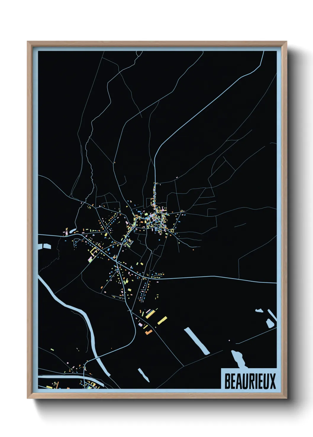 Une affiche de carte sur Beaurieux