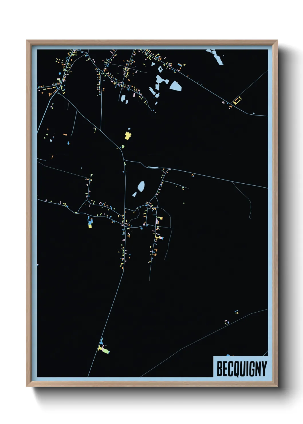 Une affiche de carte sur Becquigny