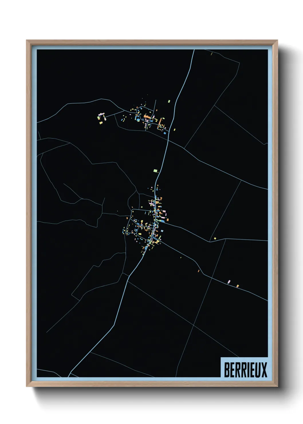 Une affiche de carte sur Berrieux