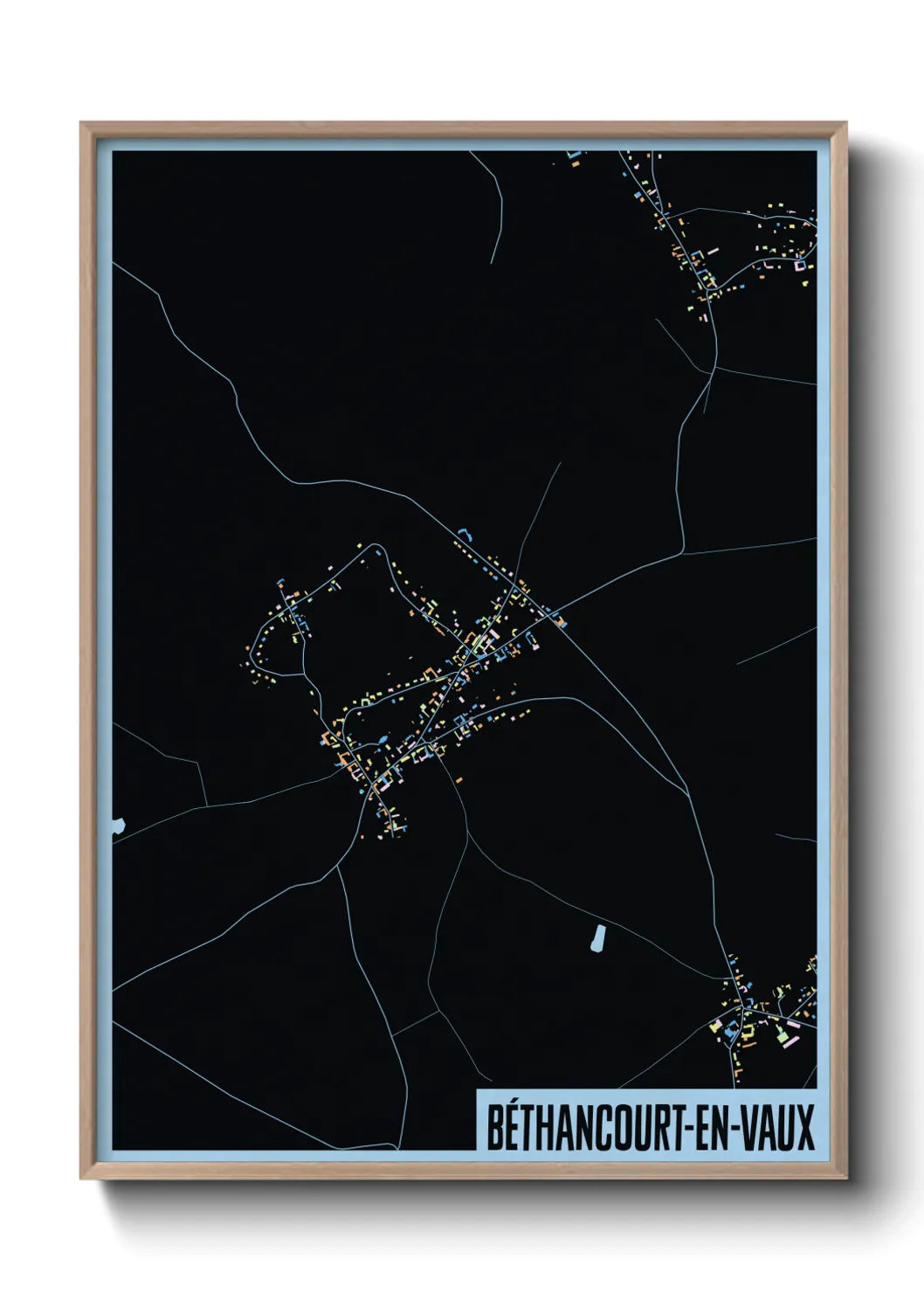 Une affiche de carte sur Béthancourt-en-Vaux